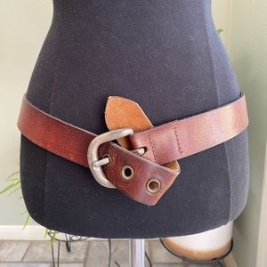 Vintage Genuine Leather Belt - Brown, Medium